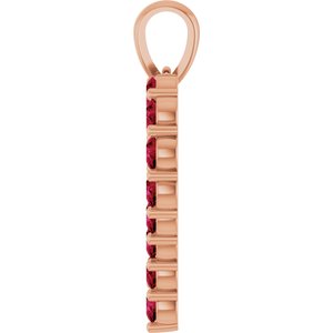 14K Rose Gold Lab-Grown Ruby Heart Pendant – image 3