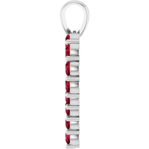 Sterling Silver Lab-Grown Ruby Heart Pendant – image 3