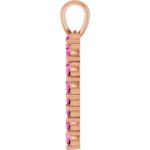 14K Rose Gold Lab-Grown Pink Sapphire Heart Pendant – image 3