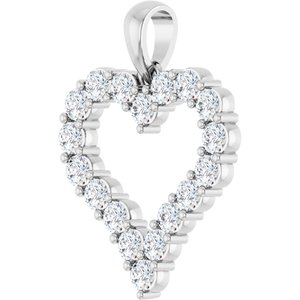 14K White Gold 2.5 mm Round Heart Pendant Mounting – image 3