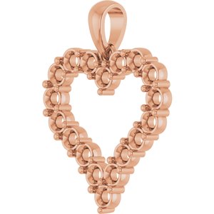 14K Rose Gold 2.5 mm Round Heart Pendant Mounting – image 4