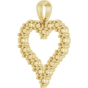 14K Yellow Gold 2.5 mm Round Heart Pendant Mounting – image 4