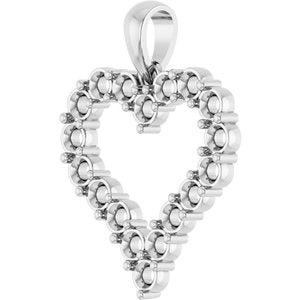 14K White Gold 2.5 mm Round Heart Pendant Mounting – image 4