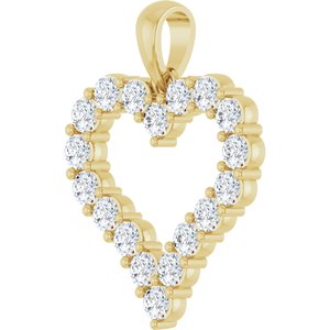 14K Yellow Gold 2.5 mm Round Heart Pendant Mounting – image 3