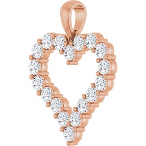 14K Rose Gold 2.5 mm Round Heart Pendant Mounting – image 3