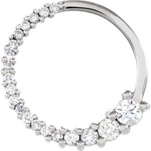 18K White Gold 1/5 CTW Natural Diamond Journey Circle Pendant