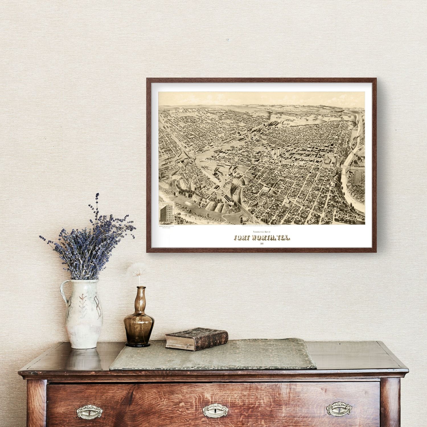Vintage Map of Fort Worth, Texas 1891