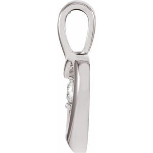 14K White Gold .07 CT Natural Diamond Heart Pendant
