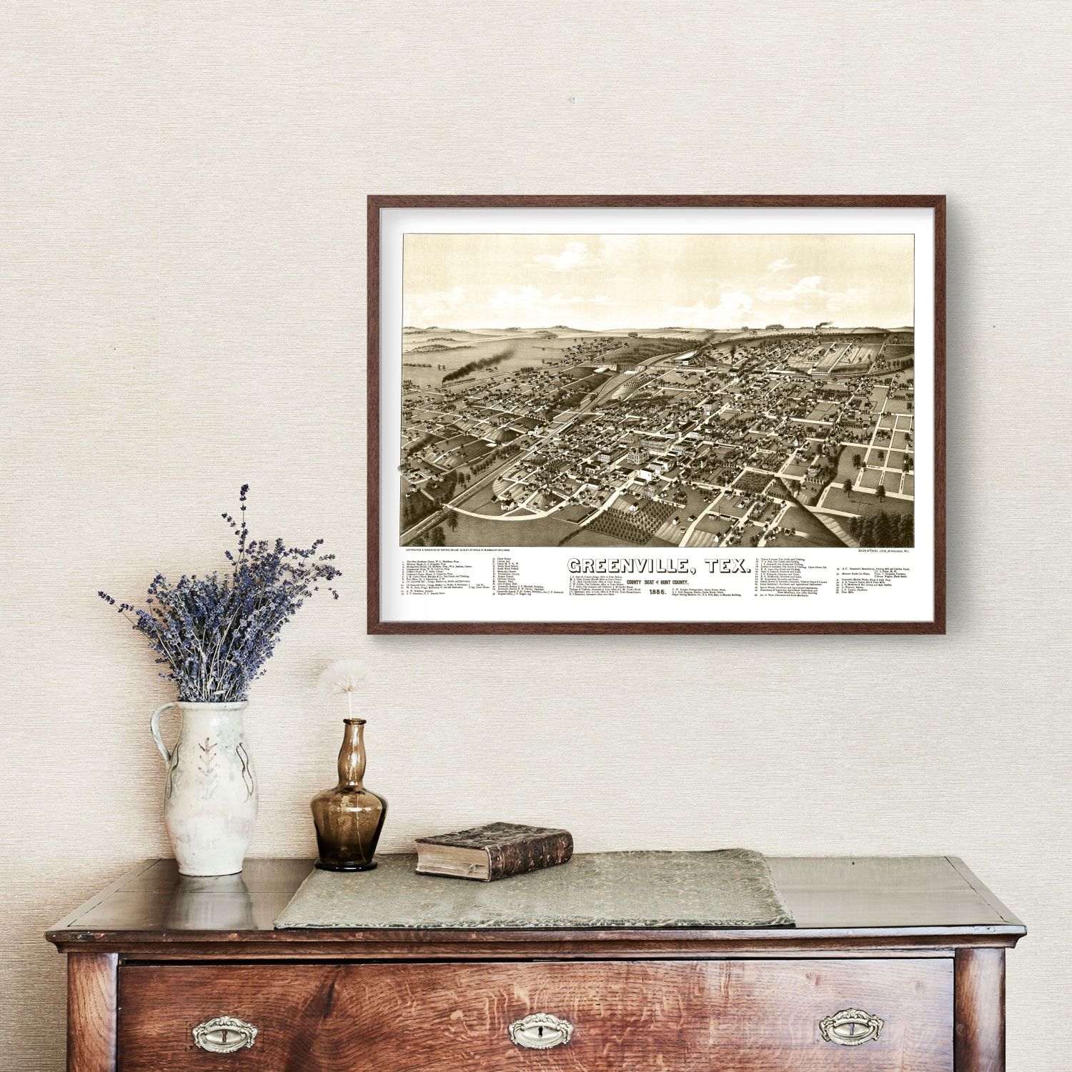 Vintage Map of Greenville, Texas 1886