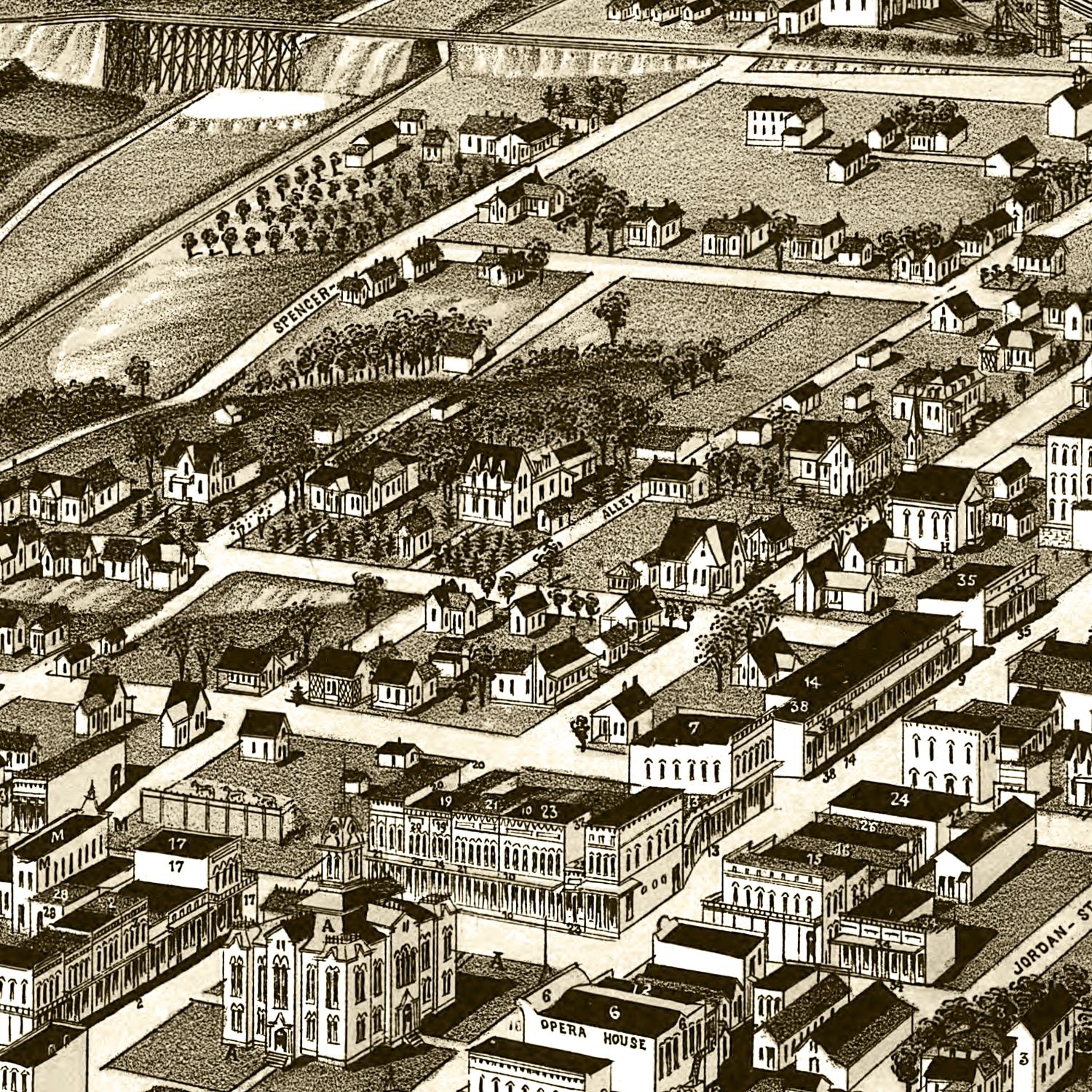 Vintage Map of Greenville, Texas 1886