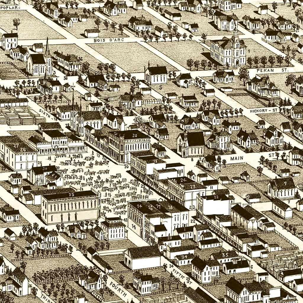 Vintage Map of Hone Grove, Texas 1885