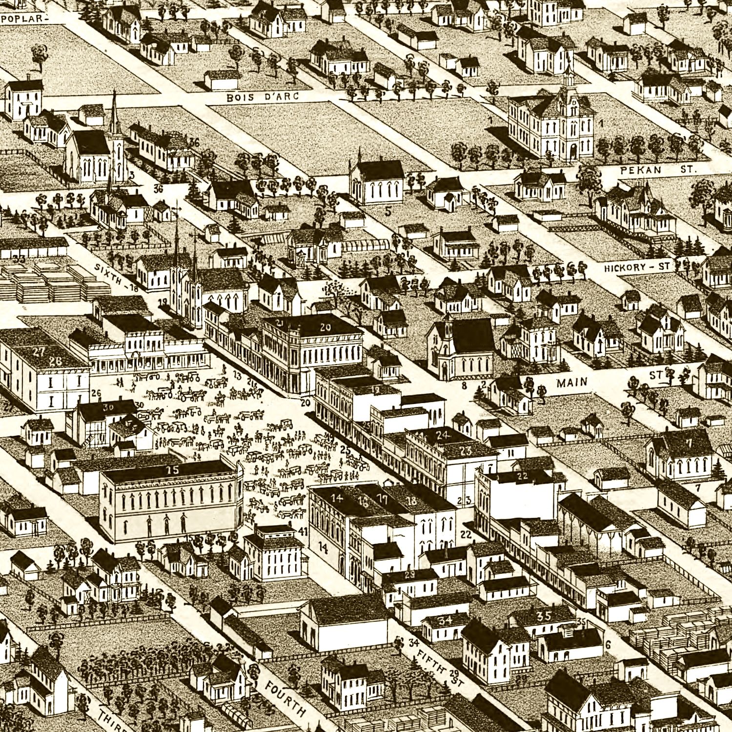 Vintage Map of Hone Grove, Texas 1885