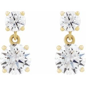 14K White Gold 6 mm Round Dangle Earring Mounting – image 4