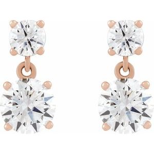 14K Rose Gold 2 CTW Lab-Grown Diamond Two-Stone Earrings – image 2