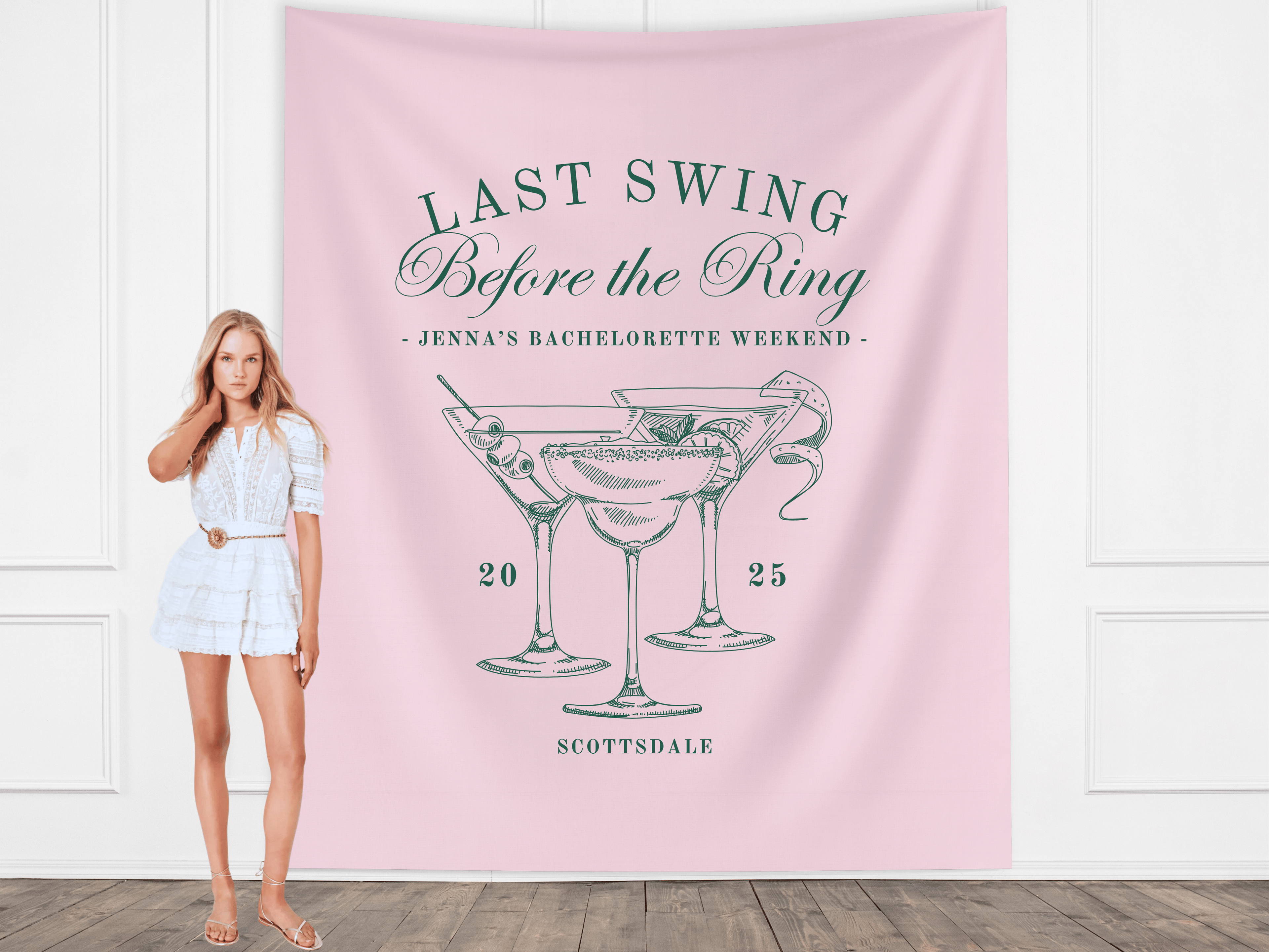 Luxury Custom Bachelorette Social Club Banner Backdrop