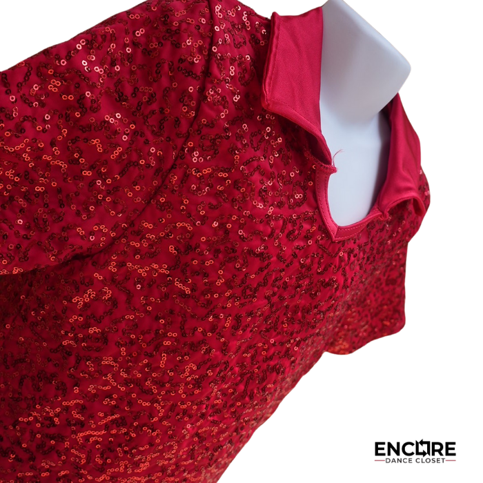 Sequin Collar Shirt Set