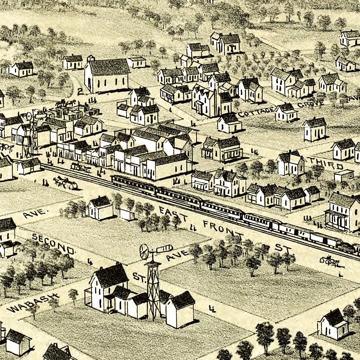 Vintage Map of Sunset, Texas 1890