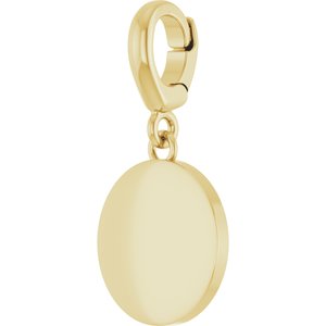 18K Yellow Gold-Plated Sterling Silver Engravable Disc Charm/Pendant – image 2
