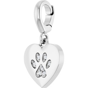 Platinum .02 CTW Natural Diamond Paw Print Heart Charm/Pendant – image 2