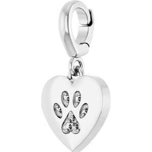 Platinum .8 mm Round Paw Print Heart Charm/Pendant Mounting – image 4