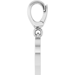 Platinum .8 mm Round Paw Print Heart Charm/Pendant Mounting – image 6