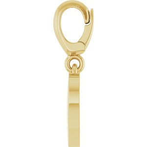 14K Yellow Gold .8 mm Round Paw Print Heart Charm/Pendant Mounting – image 6