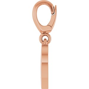 14K Rose Gold .8 mm Round Paw Print Heart Charm/Pendant Mounting – image 6