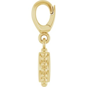 18K Yellow Gold-Plated Sterling Silver Engravable Beaded Disc Charm/Pendant – image 3