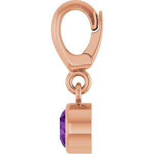 14K Rose Gold Natural Amethyst Charm/Pendant – image 3
