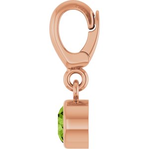 14K Rose Gold Natural Peridot Charm/Pendant – image 3