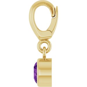 14K Yellow Gold Natural Amethyst Charm/Pendant – image 3