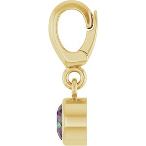 14K Yellow Gold Lab-Grown Alexandrite Charm/Pendant – image 3