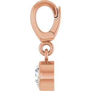 14K Rose Gold 1/4 CT Natural Diamond Charm/Pendant – image 3