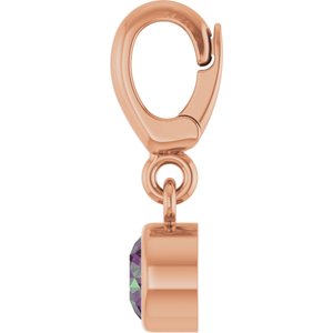 14K Rose Gold Lab-Grown Alexandrite Charm/Pendant – image 3