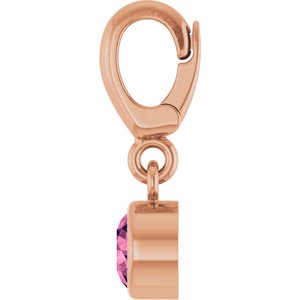 14K Rose Gold Natural Pink Tourmaline Charm/Pendant – image 3