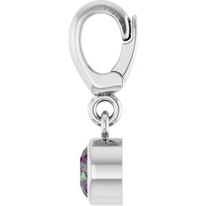 14K White Gold Lab-Grown Alexandrite Charm/Pendant – image 3