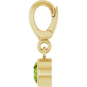 14K Yellow Gold Natural Peridot Charm/Pendant – image 3