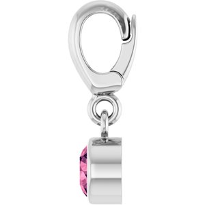 Platinum Natural Pink Tourmaline Charm/Pendant – image 3