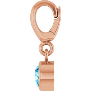14K Rose Gold Natural Aquamarine Charm/Pendant – image 3
