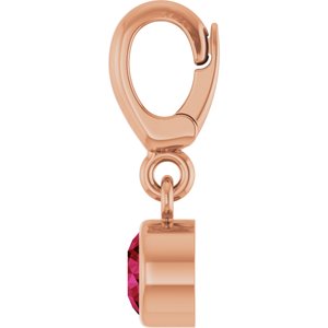 14K Rose Gold Natural Ruby Charm/Pendant – image 3
