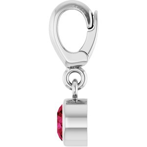 Platinum Lab-Grown Ruby Charm/Pendant – image 3