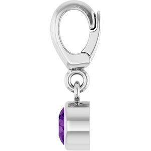 Platinum Natural Amethyst Charm/Pendant – image 3