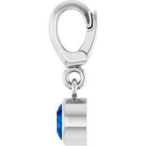 Platinum Natural Blue Sapphire Charm/Pendant – image 3