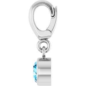 14K White Gold Natural Aquamarine Charm/Pendant – image 3