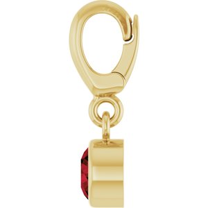 14K Yellow Gold Natural Mozambique Garnet Charm/Pendant – image 3