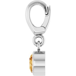 14K White Gold Natural Citrine Charm/Pendant – image 3