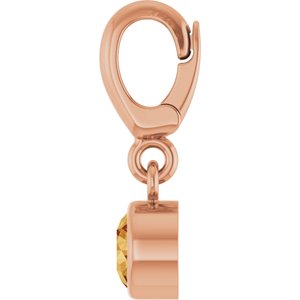 14K Rose Gold Natural Citrine Charm/Pendant – image 3