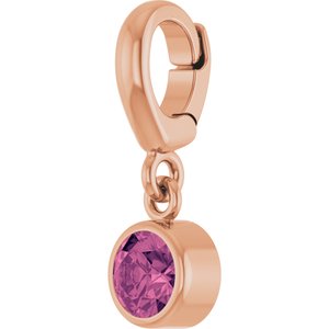 14K Rose Gold Natural Pink Tourmaline Charm/Pendant – image 2
