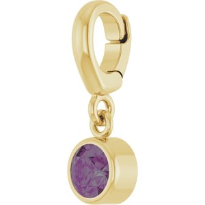 14K Yellow Gold Lab-Grown Alexandrite Charm/Pendant – image 2