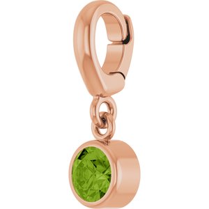 14K Rose Gold Natural Peridot Charm/Pendant – image 2